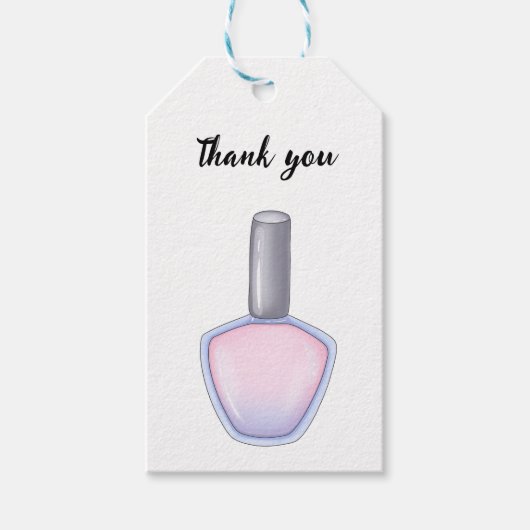 Étiquettes-cadeau Bouteille polonaise à ongle rose (Devant)