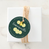 Étiquettes Cadeau Bouteille verte foncée Limoncello sur mesure (En situation)