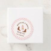 Étiquettes Cadeau Bouteilles et bottes rétro Baby shower de fille (En situation)