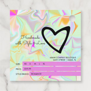 Étiquettes Cadeau Boutique Iridescente Vêtements Prix Taille B Hang 