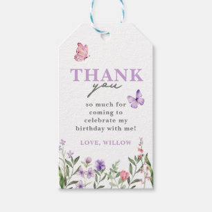 Étiquettes-cadeau Bouton bleu Fleur sauvage couleur d'aquarelle