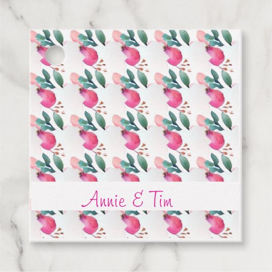 Étiquettes Cadeau Bouton rose doux (Devant)