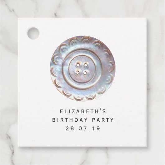 Étiquettes Cadeau Bouton vintage (Devant)