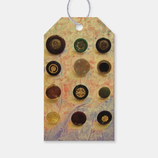 Étiquettes-cadeau Boutons vintages (Devant)