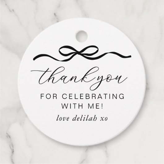 Étiquettes Cadeau Bow 1er anniversaire (Devant)