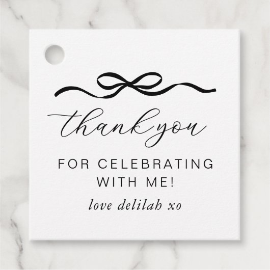 Étiquettes Cadeau Bow 1er anniversaire (Devant)