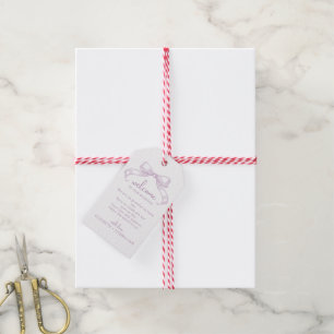 Étiquettes-cadeau Bow à croquis romantique Accueil de Lilac Favori