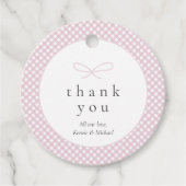 Étiquettes Cadeau Bow à plis rose simple (Devant)