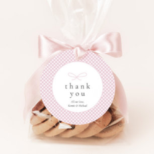 Étiquettes Cadeau Bow à plis rose simple
