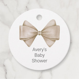 Étiquettes Cadeau Bow Beige Baby shower Boho moderne