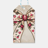 Étiquettes-cadeau Bow de vacances vintage avec baies (Devant)