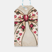 Étiquettes-cadeau Bow de vacances vintage avec baies (Dos)
