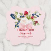 Étiquettes Cadeau Bow fraise fleurie Thankyou Berry beaucoup (Dos)