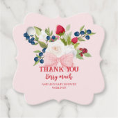 Étiquettes Cadeau Bow fraise fleurie Thankyou Berry beaucoup (Devant)
