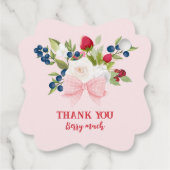 Étiquettes Cadeau Bow fraise fleurie Thankyou Berry beaucoup (Dos)