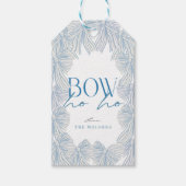 Étiquettes-cadeau Bow Ho Blue Bows Noël (Devant)