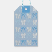 Étiquettes-cadeau Bow Ho Blue Bows Noël (Dos)