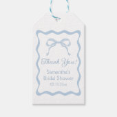 Étiquettes-cadeau Bow Quelque Chose Fête des mariées Bleue Favoriser (Devant)