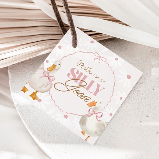 Étiquettes Cadeau Bow rose sot oie Coquette Anniversaire