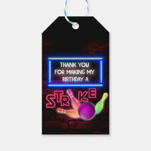 Étiquettes-cadeau Bowling Party, Cosmic Bowling, Bowling (Devant)
