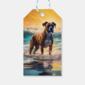 Étiquettes-cadeau Boxer Beach Surfing Peinture (Dos)