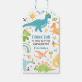 Étiquettes-cadeau Boy Blue Dinosaur fête d'anniversaire (Devant)