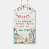 Étiquettes-cadeau Boy Dinosaures Premier Anniversaire (Devant)