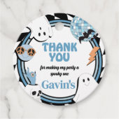 Étiquettes Cadeau Boy Retro Ghost Halloween Anniversaire (Devant)