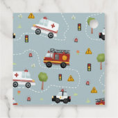 Étiquettes Cadeau Boys Fire Truck Cute et Baby shower moderne (Dos)