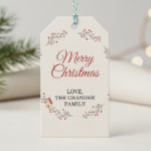 Étiquettes-cadeau Branche de baies de fêtes de Noël