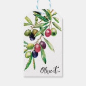 Étiquettes-cadeau Branche d'olive aquarelle (Dos)