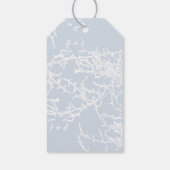 Étiquettes-cadeau Branches de neige bleu et blanc (Dos)