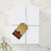 Étiquettes-cadeau Branches de pin, Bow rouge, Bougie, Joyeux Noël (Avec de laficelle)