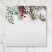 Étiquettes Cadeau Branches de pin enneigées Noël  (Dos)