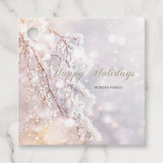 Étiquettes Cadeau Branches de Wonderland Winter (Devant)