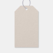 Étiquettes-cadeau Bride simple beige et Initiales de chambre Merci (Dos)