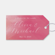 Bright Boho Pink Ombre Cursive Nom Fête des mariée