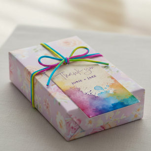 Étiquettes-cadeau Bright paint splashes merci de vous accorder