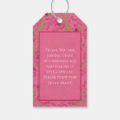 Étiquettes-cadeau Bright Pink Rose Wedding (Dos)