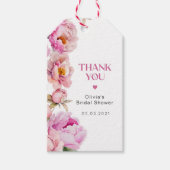 Étiquettes-cadeau Bright rose peony nuptiale douche merci (Devant)