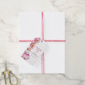 Étiquettes-cadeau Bright rose peony nuptiale douche merci (Avec de la ficelle)