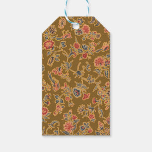 Étiquettes-cadeau Brocard floral de chinoiserie vintage du 18e siècl