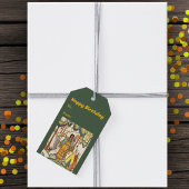 Étiquettes-cadeau Broderie de la cascade de bois des Amérindiens