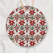 Étiquettes Cadeau Broderie florale rouge et blanche (Dos)