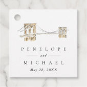 Étiquettes Cadeau Brooklyn Bridge Chic New York Mariage (Devant)