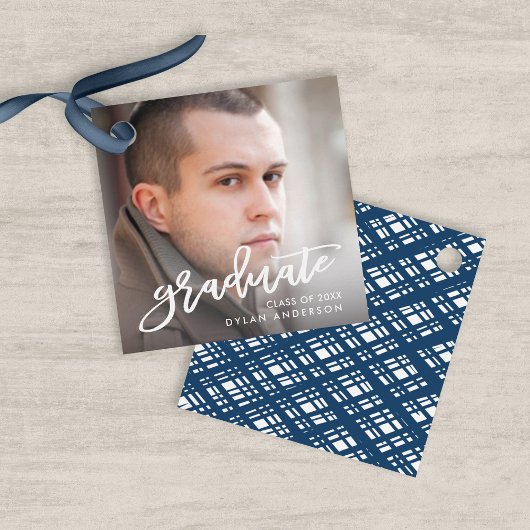 Étiquettes Cadeau Brosse tendance Script photo Graduate Graduate Gra