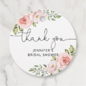 Étiquettes Cadeau Broussaillement floral rose douche de la nuptiale (Devant)