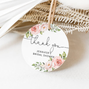 Étiquettes Cadeau Broussaillement floral rose douche de la nuptiale 