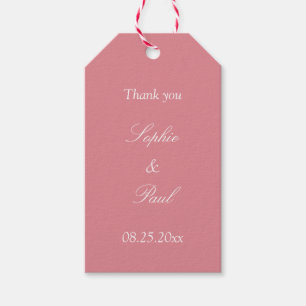 Étiquettes-cadeau Broussailler rose Mariage Favor Merci Tags cadeaux