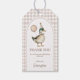 Étiquettes-cadeau Brown doux En vichy un Lucky Canard Balloon Annive